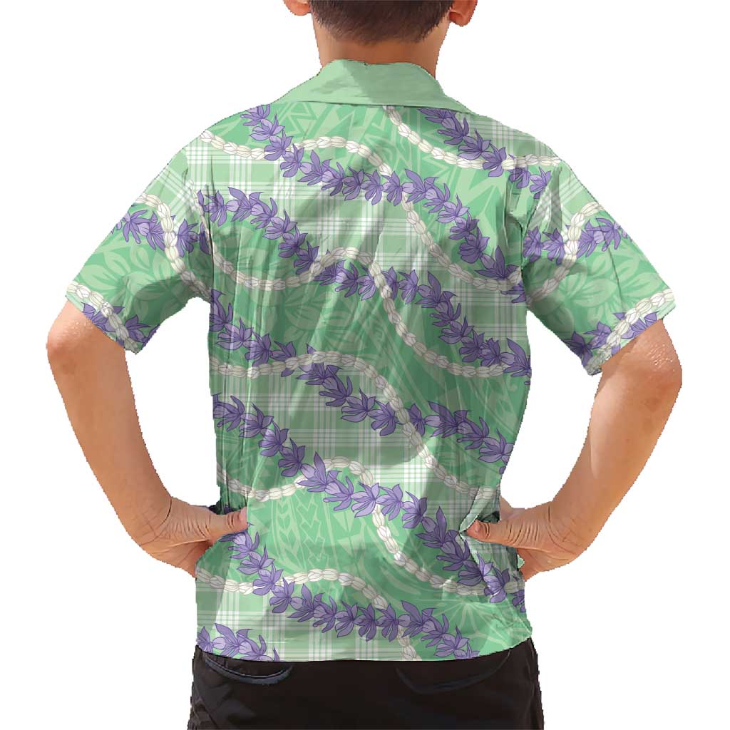 Pastel Green Hawaii Palaka Honohono Pikake Hawaiian Shirt Hawaiian Orchid Lei Polynesian Pattern - Polynesian Pride