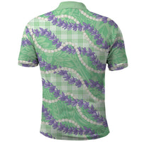 Pastel Green Hawaii Palaka Honohono Pikake Polo Shirt Hawaiian Orchid Lei Polynesian Pattern - Polynesian Pride