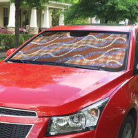 Orange Hawaii Palaka Honohono Pikake Auto Sun Shade Hawaiian Orchid Lei Polynesian Pattern LT14 - Polynesian Pride