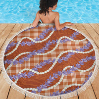 Orange Hawaii Palaka Honohono Pikake Beach Blanket Hawaiian Orchid Lei Polynesian Pattern LT14 - Polynesian Pride