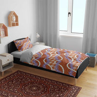 Orange Hawaii Palaka Honohono Pikake Bedding Set Hawaiian Orchid Lei Polynesian Pattern - Polynesian Pride