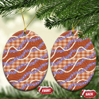 Orange Hawaii Palaka Honohono Pikake Ceramic Ornament Hawaiian Orchid Lei Polynesian Pattern LT14 Oval Orange - Polynesian Pride