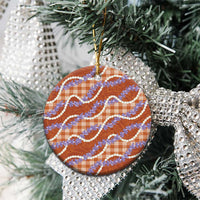 Orange Hawaii Palaka Honohono Pikake Ceramic Ornament Hawaiian Orchid Lei Polynesian Pattern LT14 - Polynesian Pride