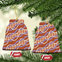 Orange Hawaii Palaka Honohono Pikake Ceramic Ornament Hawaiian Orchid Lei Polynesian Pattern LT14 Bell Flake Orange - Polynesian Pride