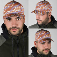 Orange Hawaii Palaka Honohono Pikake Classic Cap Hawaiian Orchid Lei Polynesian Pattern LT14 - Polynesian Pride