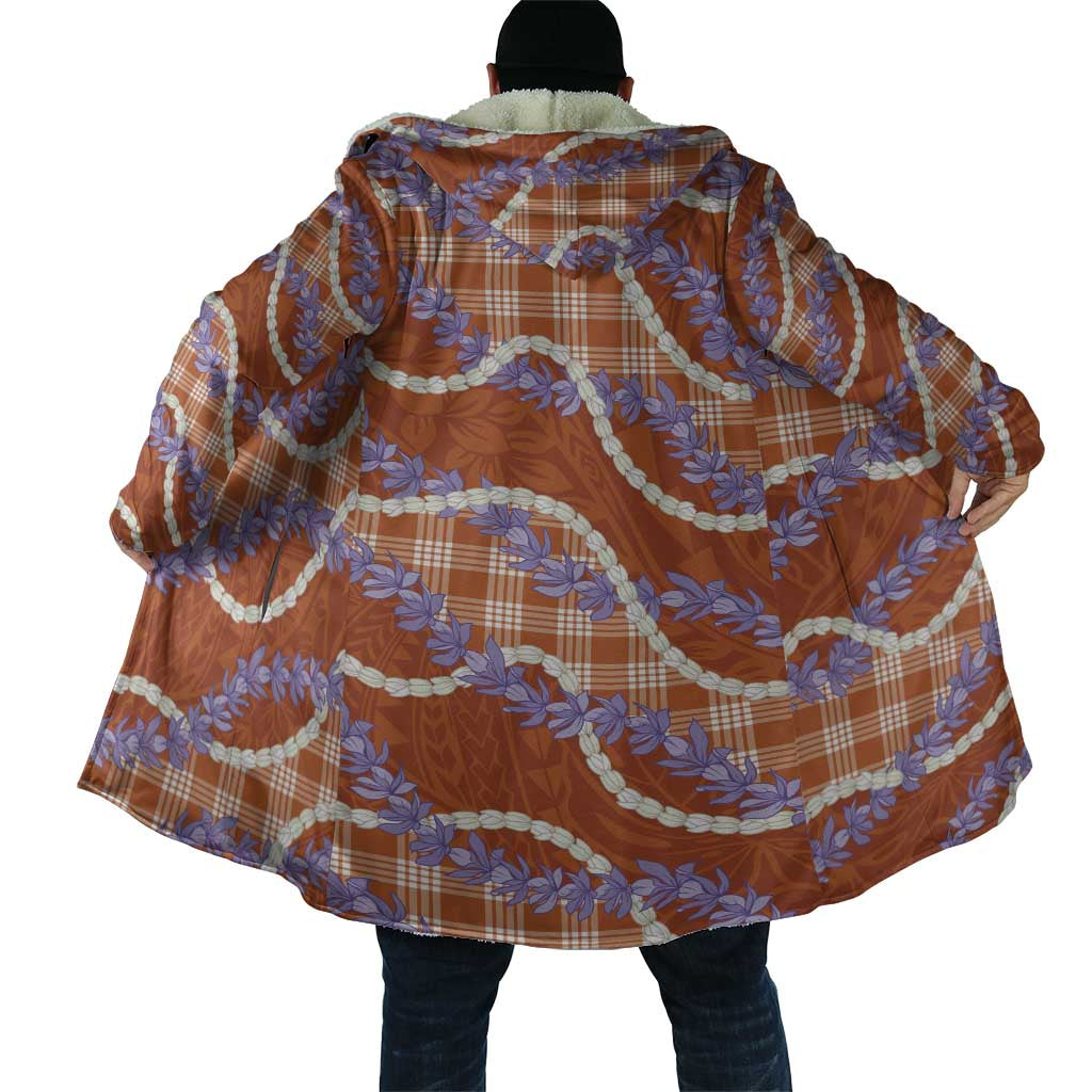 Orange Hawaii Palaka Honohono Pikake Cloak Hawaiian Orchid Lei Polynesian Pattern - Polynesian Pride