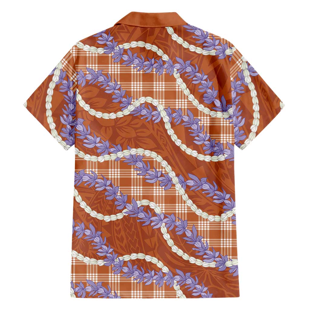 Orange Hawaii Palaka Honohono Pikake Family Matching Long Sleeve Bodycon Dress and Hawaiian Shirt Hawaiian Orchid Lei Polynesian Pattern LT14 - Polynesian Pride