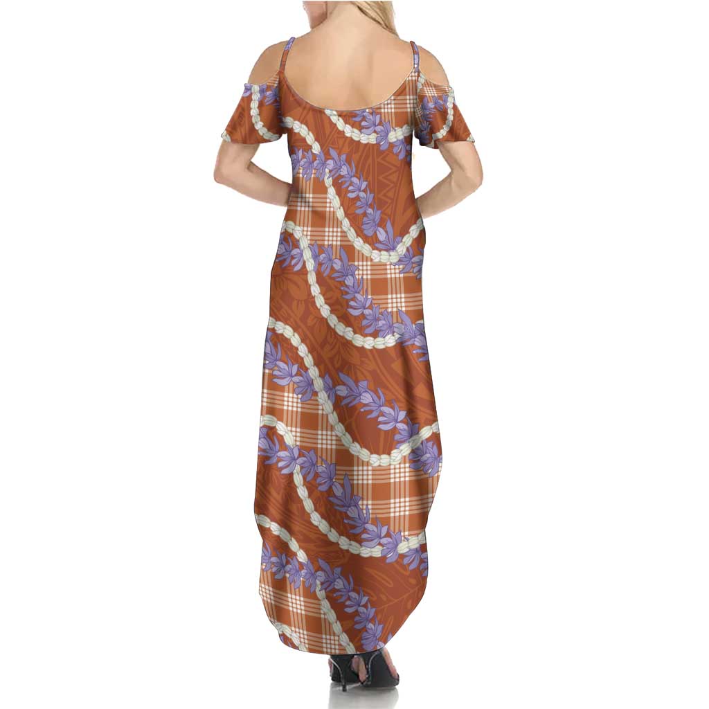 Orange Hawaii Palaka Honohono Pikake Family Matching Summer Maxi Dress and Hawaiian Shirt Hawaiian Orchid Lei Polynesian Pattern LT14 - Polynesian Pride