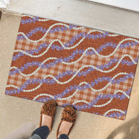 Orange Hawaii Palaka Honohono Pikake Rubber Doormat Hawaiian Orchid Lei Polynesian Pattern LT14 - Polynesian Pride
