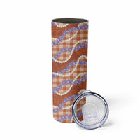 Orange Hawaii Palaka Honohono Pikake Skinny Tumbler Hawaiian Orchid Lei Polynesian Pattern LT14 - Polynesian Pride