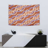 Orange Hawaii Palaka Honohono Pikake Tapestry Hawaiian Orchid Lei Polynesian Pattern LT14 - Polynesian Pride