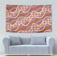 Orange Hawaii Palaka Honohono Pikake Tapestry Hawaiian Orchid Lei Polynesian Pattern LT14 - Polynesian Pride