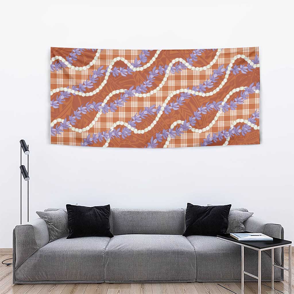 Orange Hawaii Palaka Honohono Pikake Tapestry Hawaiian Orchid Lei Polynesian Pattern LT14 - Polynesian Pride