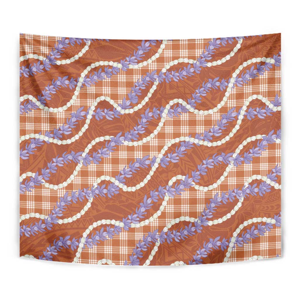 Orange Hawaii Palaka Honohono Pikake Tapestry Hawaiian Orchid Lei Polynesian Pattern LT14 - Polynesian Pride