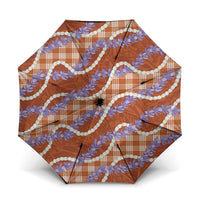 Orange Hawaii Palaka Honohono Pikake Umbrella Hawaiian Orchid Lei Polynesian Pattern LT14 One Size Folded 11.42 inch Opened Diameter 37.4 inch Orange - Polynesian Pride