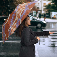 Orange Hawaii Palaka Honohono Pikake Umbrella Hawaiian Orchid Lei Polynesian Pattern LT14 - Polynesian Pride