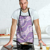 Purple Hawaii Palaka Honohono Pikake Apron Hawaiian Orchid Lei Polynesian Pattern - Polynesian Pride