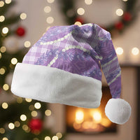 Purple Hawaii Palaka Honohono Pikake Christmas Santa Hat Hawaiian Orchid Lei Polynesian Pattern LT14 Without Fur Purple - Polynesian Pride