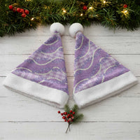 Purple Hawaii Palaka Honohono Pikake Christmas Santa Hat Hawaiian Orchid Lei Polynesian Pattern LT14 - Polynesian Pride