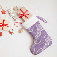 Purple Hawaii Palaka Honohono Pikake Christmas Stocking Hawaiian Orchid Lei Polynesian Pattern - Polynesian Pride