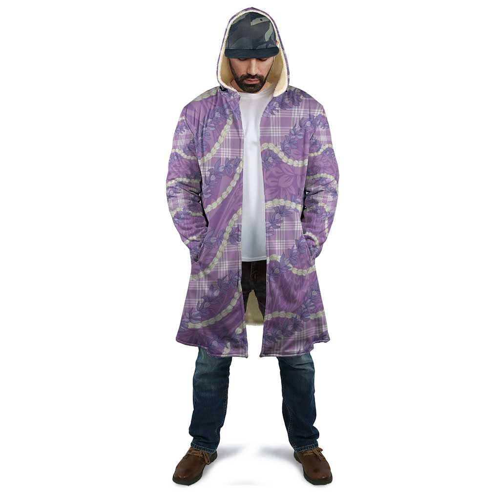 Purple Hawaii Palaka Honohono Pikake Cloak Hawaiian Orchid Lei Polynesian Pattern - Polynesian Pride