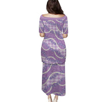 Purple Hawaii Palaka Honohono Pikake Family Matching Puletasi and Hawaiian Shirt Hawaiian Orchid Lei Polynesian Pattern LT14 - Polynesian Pride