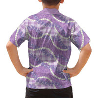 Purple Hawaii Palaka Honohono Pikake Family Matching Summer Maxi Dress and Hawaiian Shirt Hawaiian Orchid Lei Polynesian Pattern LT14 - Polynesian Pride