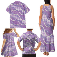 Purple Hawaii Palaka Honohono Pikake Family Matching Tank Maxi Dress and Hawaiian Shirt Hawaiian Orchid Lei Polynesian Pattern LT14 - Polynesian Pride