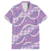 Purple Hawaii Palaka Honohono Pikake Hawaiian Shirt Hawaiian Orchid Lei Polynesian Pattern - Polynesian Pride