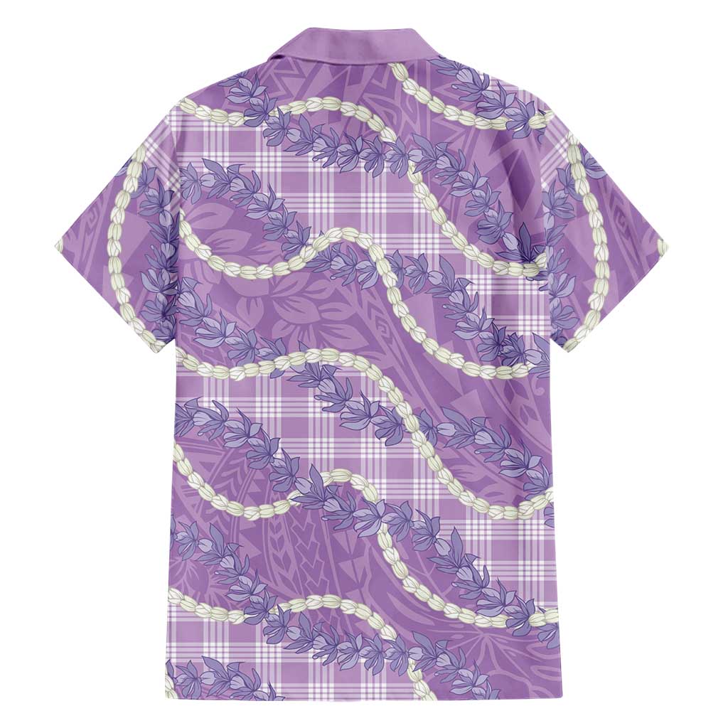 Purple Hawaii Palaka Honohono Pikake Hawaiian Shirt Hawaiian Orchid Lei Polynesian Pattern - Polynesian Pride