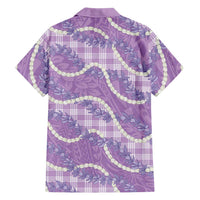 Purple Hawaii Palaka Honohono Pikake Hawaiian Shirt Hawaiian Orchid Lei Polynesian Pattern - Polynesian Pride