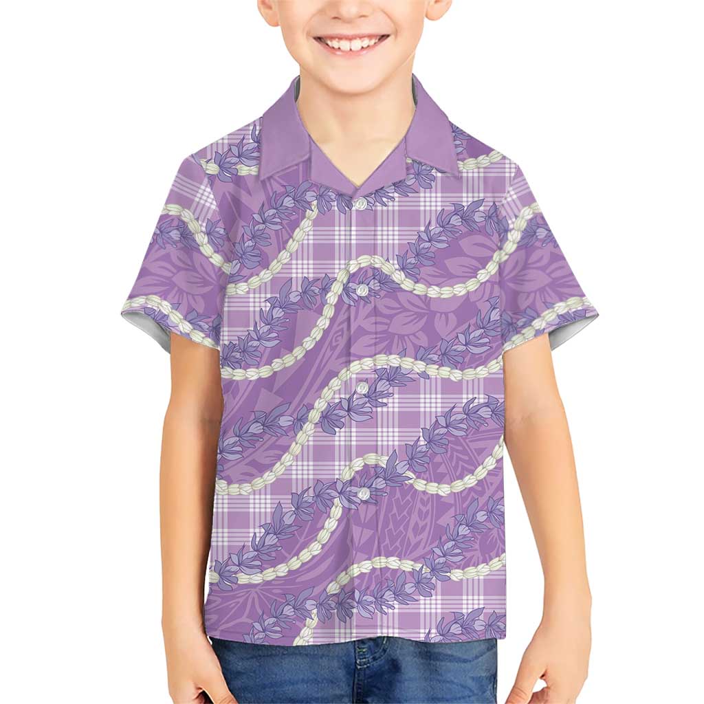 Purple Hawaii Palaka Honohono Pikake Hawaiian Shirt Hawaiian Orchid Lei Polynesian Pattern - Polynesian Pride
