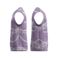 Purple Hawaii Palaka Honohono Pikake Christmas Knitted V-Neck Vest Hawaiian Orchid Lei Polynesian Pattern - Polynesian Pride