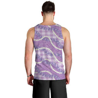 Purple Hawaii Palaka Honohono Pikake Men Tank Top Hawaiian Orchid Lei Polynesian Pattern - Polynesian Pride