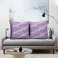 Purple Hawaii Palaka Honohono Pikake Pillow Cover Hawaiian Orchid Lei Polynesian Pattern - Polynesian Pride