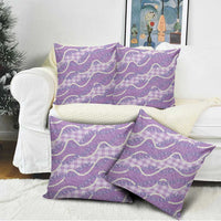 Purple Hawaii Palaka Honohono Pikake Pillow Cover Hawaiian Orchid Lei Polynesian Pattern - Polynesian Pride