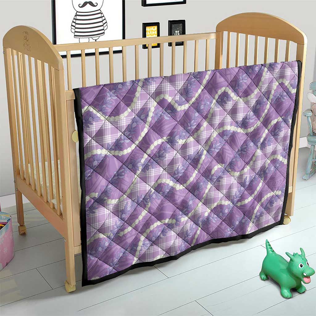 Purple Hawaii Palaka Honohono Pikake Quilt Hawaiian Orchid Lei Polynesian Pattern - Polynesian Pride