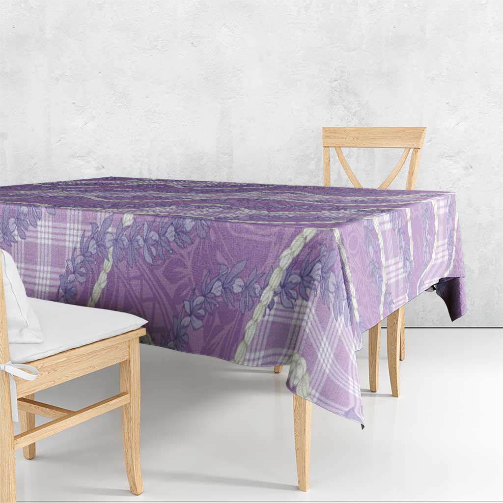 Purple Hawaii Palaka Honohono Pikake Tablecloth Hawaiian Orchid Lei Polynesian Pattern - Polynesian Pride