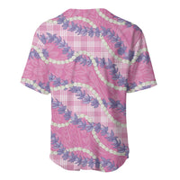 Pink Hawaii Palaka Honohono Pikake Baseball Jersey Hawaiian Orchid Lei Polynesian Pattern - Polynesian Pride