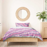 Pink Hawaii Palaka Honohono Pikake Bedding Set Hawaiian Orchid Lei Polynesian Pattern - Polynesian Pride