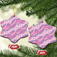 Pink Hawaii Palaka Honohono Pikake Ceramic Ornament Hawaiian Orchid Lei Polynesian Pattern - Polynesian Pride