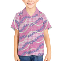 Pink Hawaii Palaka Honohono Pikake Family Matching Summer Maxi Dress and Hawaiian Shirt Hawaiian Orchid Lei Polynesian Pattern LT14 - Polynesian Pride
