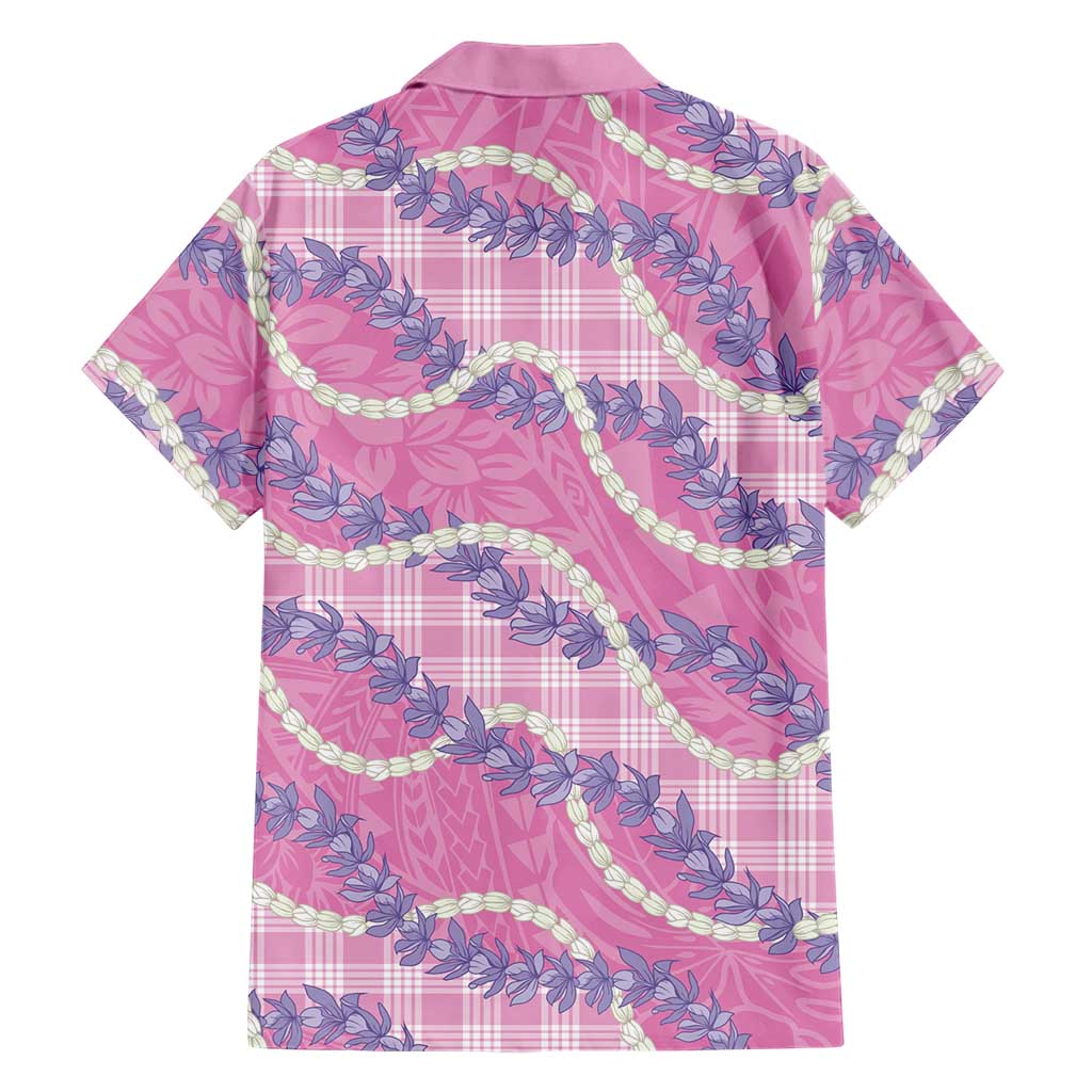 Pink Hawaii Palaka Honohono Pikake Hawaiian Shirt Hawaiian Orchid Lei Polynesian Pattern - Polynesian Pride