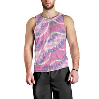 Pink Hawaii Palaka Honohono Pikake Men Tank Top Hawaiian Orchid Lei Polynesian Pattern - Polynesian Pride
