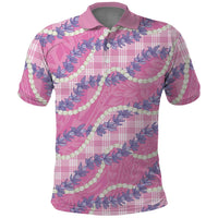 Pink Hawaii Palaka Honohono Pikake Polo Shirt Hawaiian Orchid Lei Polynesian Pattern - Polynesian Pride
