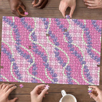 Pink Hawaii Palaka Honohono Pikake Puzzle Hawaiian Orchid Lei Polynesian Pattern LT14 - Polynesian Pride