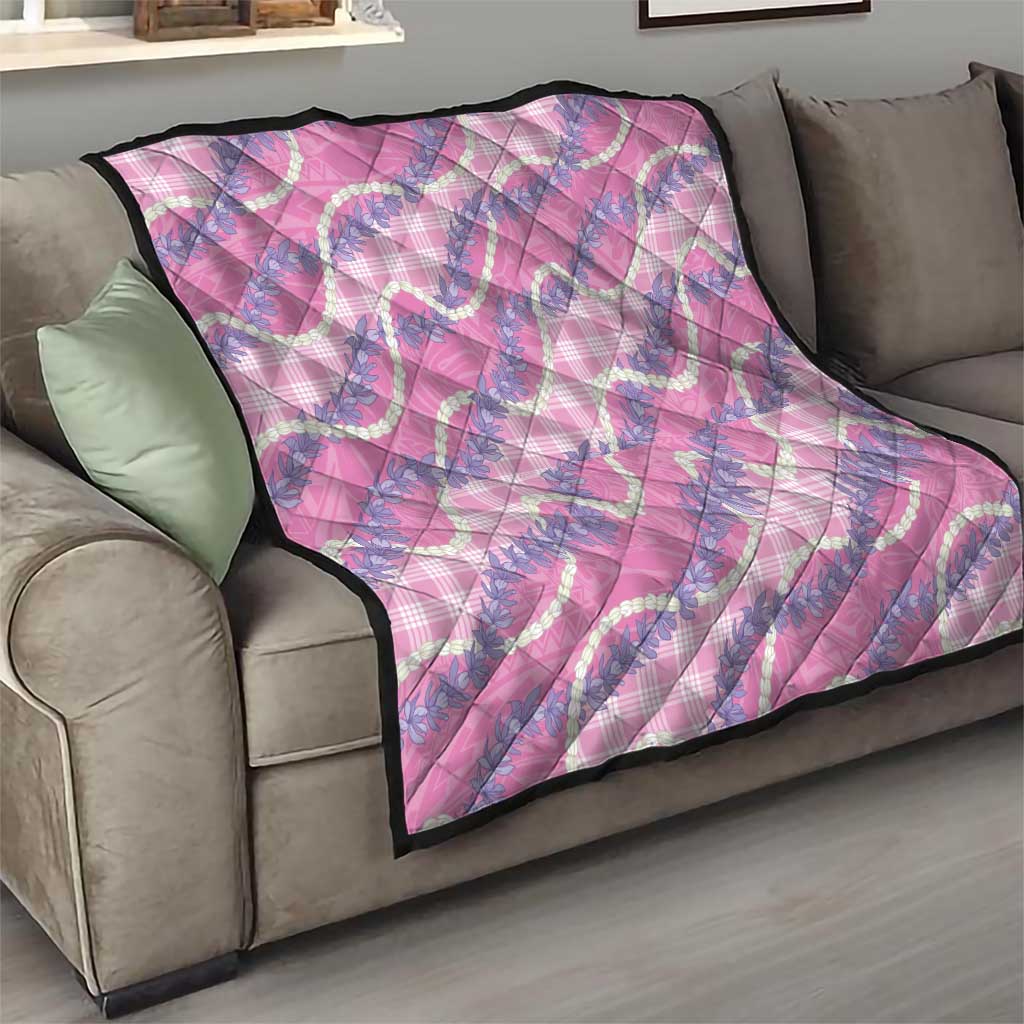 Pink Hawaii Palaka Honohono Pikake Quilt Hawaiian Orchid Lei Polynesian Pattern - Polynesian Pride