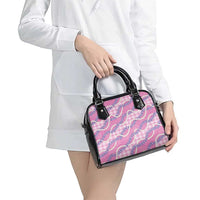 Pink Hawaii Palaka Honohono Pikake Shoulder Handbag Hawaiian Orchid Lei Polynesian Pattern - Polynesian Pride