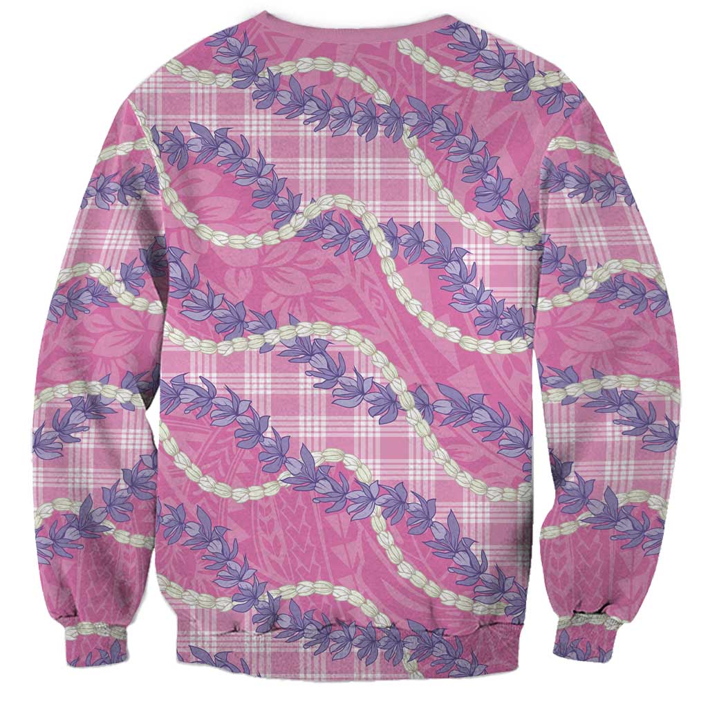 Pink Hawaii Palaka Honohono Pikake Sweatshirt Hawaiian Orchid Lei Polynesian Pattern LT14 - Polynesian Pride
