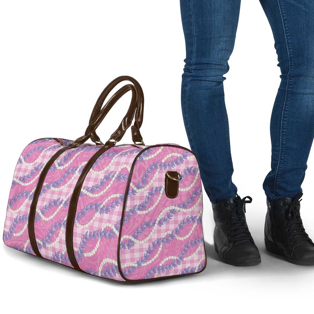 Pink Hawaii Palaka Honohono Pikake Travel Bag Hawaiian Orchid Lei Polynesian Pattern - Polynesian Pride